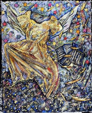 In The Dress Series real dresses are 
fused to canvas and painted.